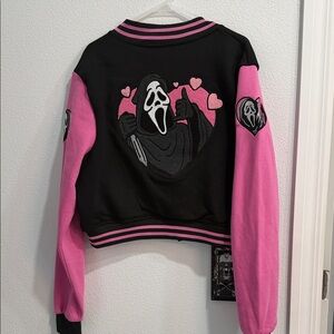 Pink and Black Varsity Jacket